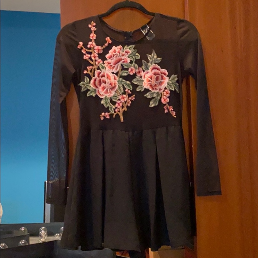 Black and Floral Romper